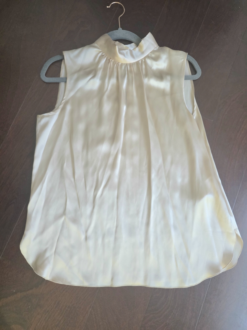 Seventy Cream Sleeveless High-Neck Satin Camisole